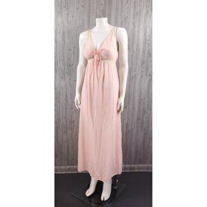 Vintage Peignoir Slip Dress Lingrie nightgown Peachy Negligee 60s 70s